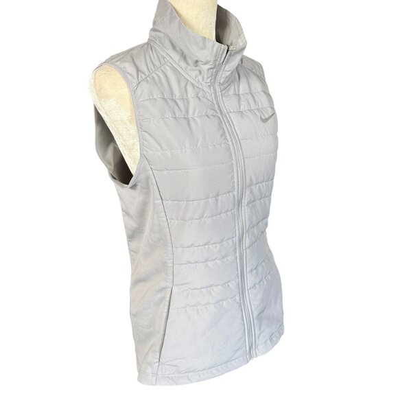 Nike Running light bluish gray sleeveless zip up puffer vest women's size small - Picture 2 of 11